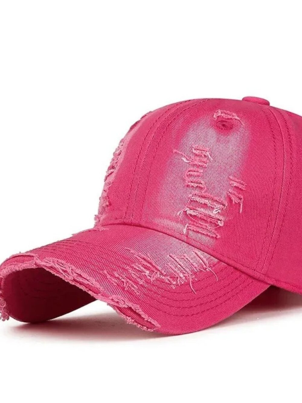 Pink Distressed Washed Dad Hat Adjustable Baseball Cap Unisex Vintage Casual